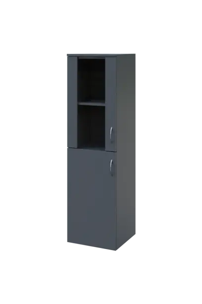 N 4 - 4DS kancelářská skříň, 1-dveřová/prosklená, levá, 1450x400x400, antracit